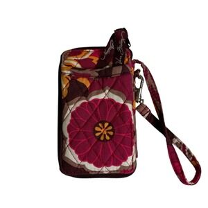 Vera Bradley Boho Indie Floral Quilted Zip‎ Around Wristlet Wallet